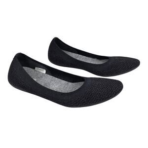 ALLBIRDS TREE BREEZERS BLACK / GRAY KNIT BALLET FLATS WOMEN’S SIZE 8